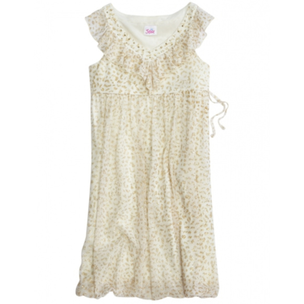 Justice Cheetah Leopard Bubble Party Dress 10 NWT